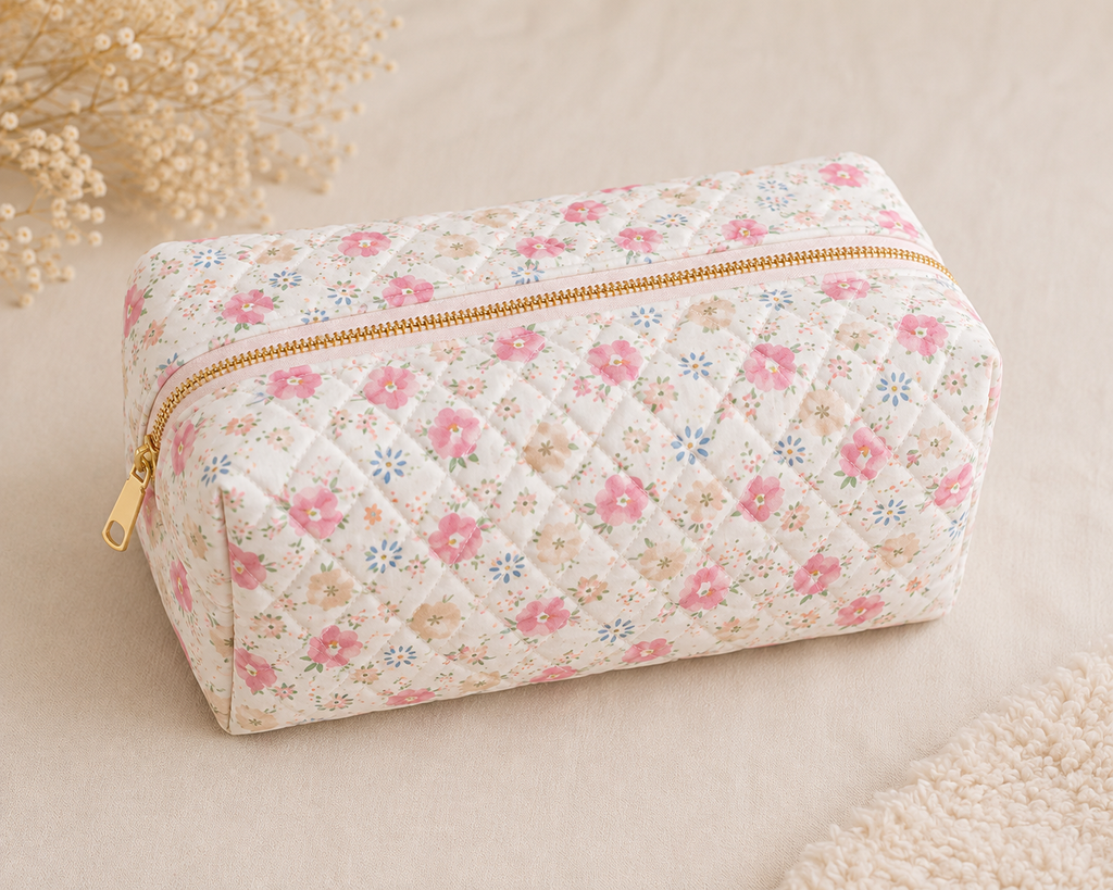 Large Quilted Zipper Pouch