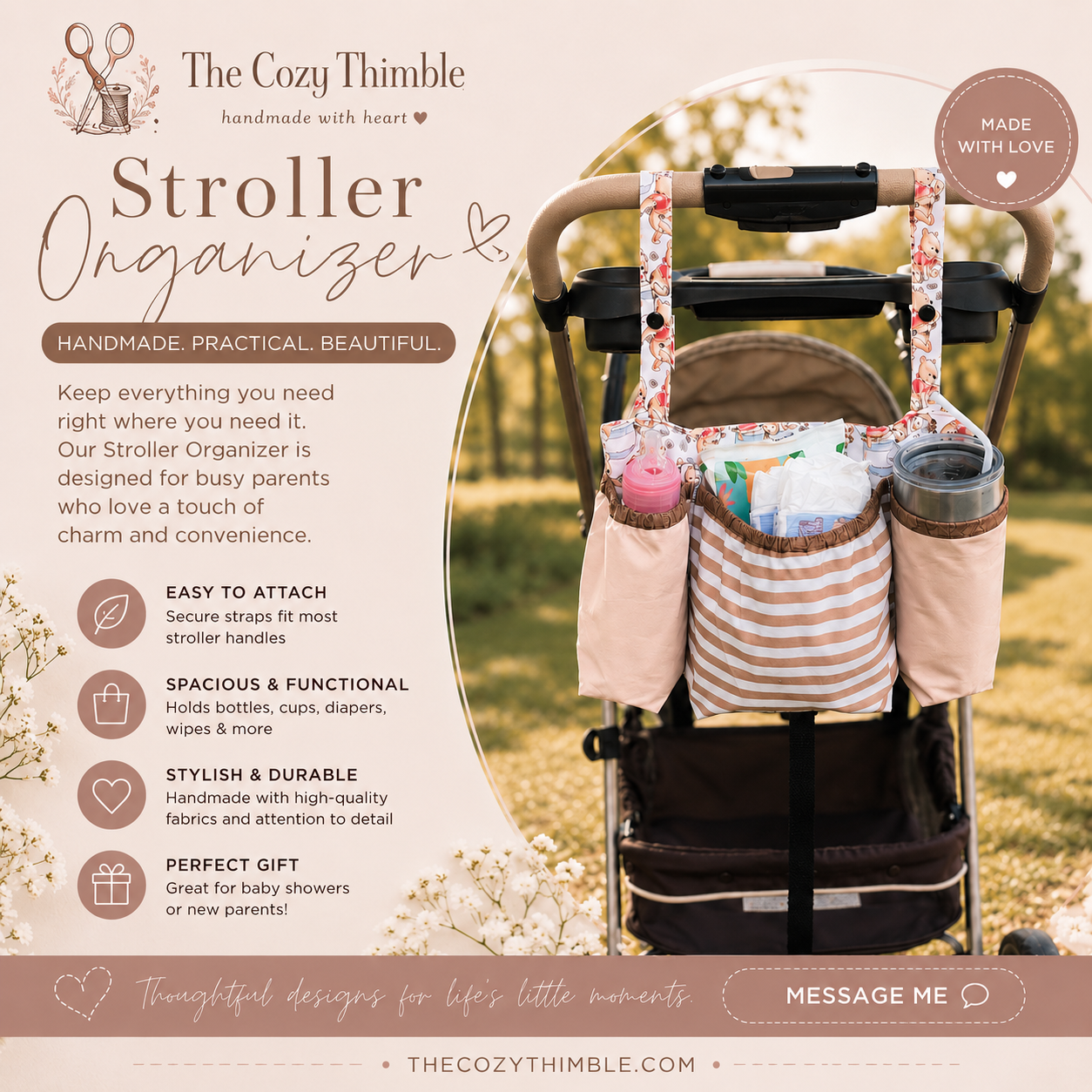 Quilted Stroller Organizer